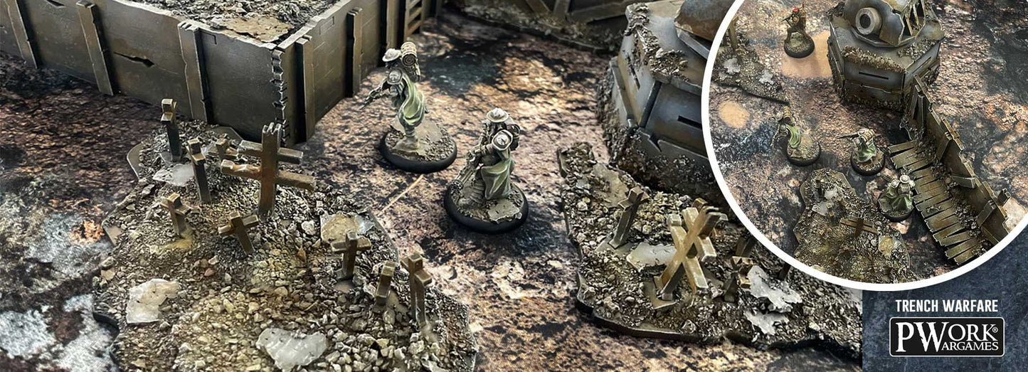 PWork - Trench Warfare - Wargames Terrain Mat - 4X4'