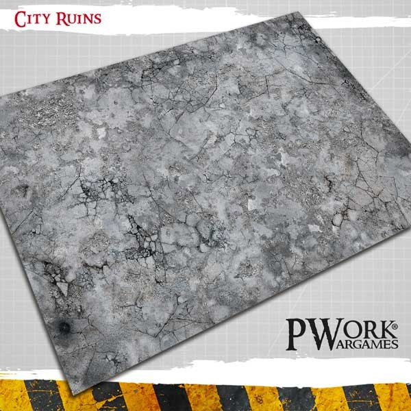 PWork - City Ruins - Wargames Terrain Mat - 44X90