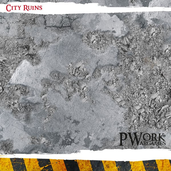 PWork - City Ruins - Wargames Terrain Mat - 3X6'