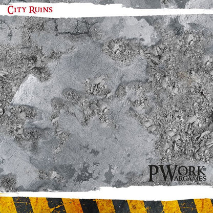 PWork - City Ruins - Wargames Terrain Mat - 3X6'