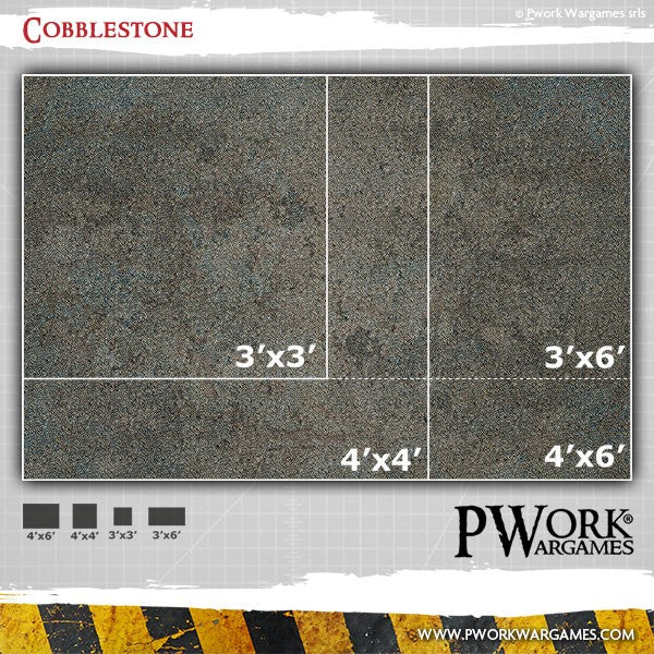 PWork - Cobblestone - Wargames Terrain Mat - 4X6'
