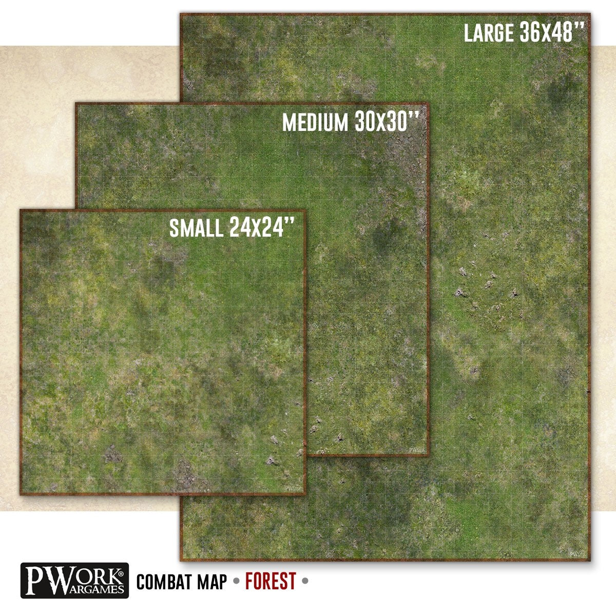 PWork - Combat Map - Forest - 36x48" Square Grid