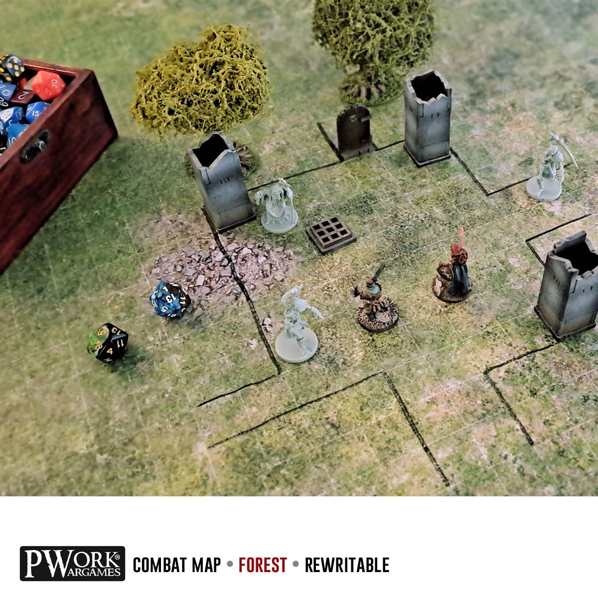 PWork - Combat Map - Forest - 36x48" Square Grid