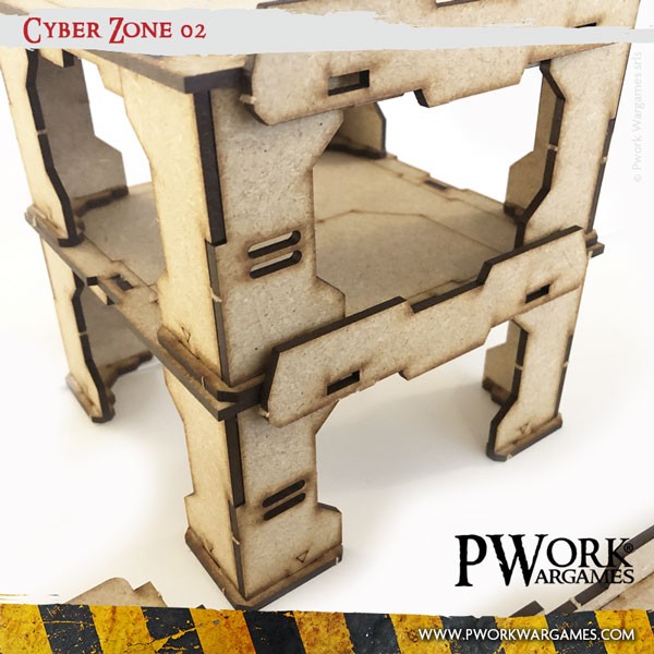 PWork - Cyber Zone 02 - MDF Terrain Scenery