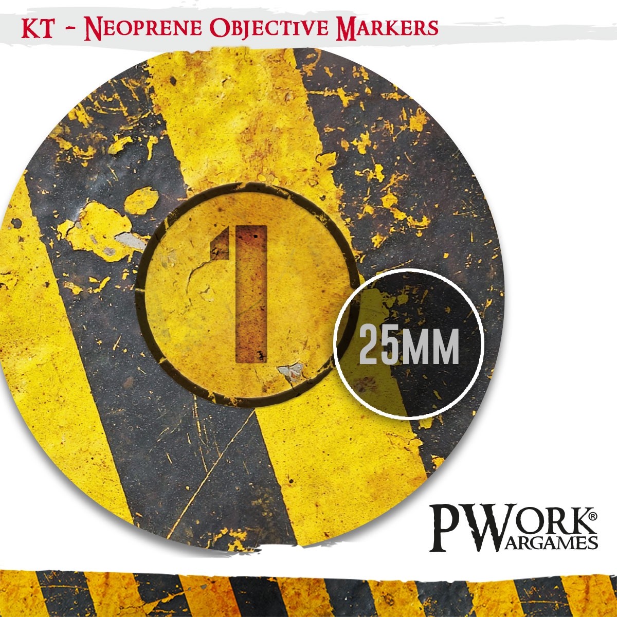PWork - Danger Zone - KILL TEAM Neoprene Objective Markers