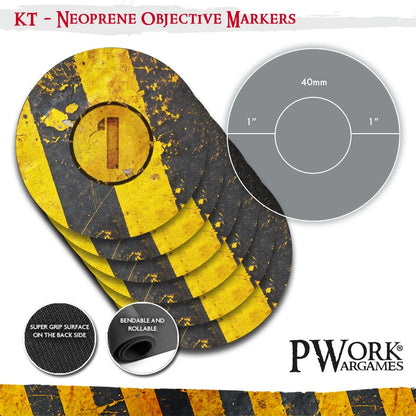 PWork - Danger Zone - KILL TEAM Neoprene Objective Markers