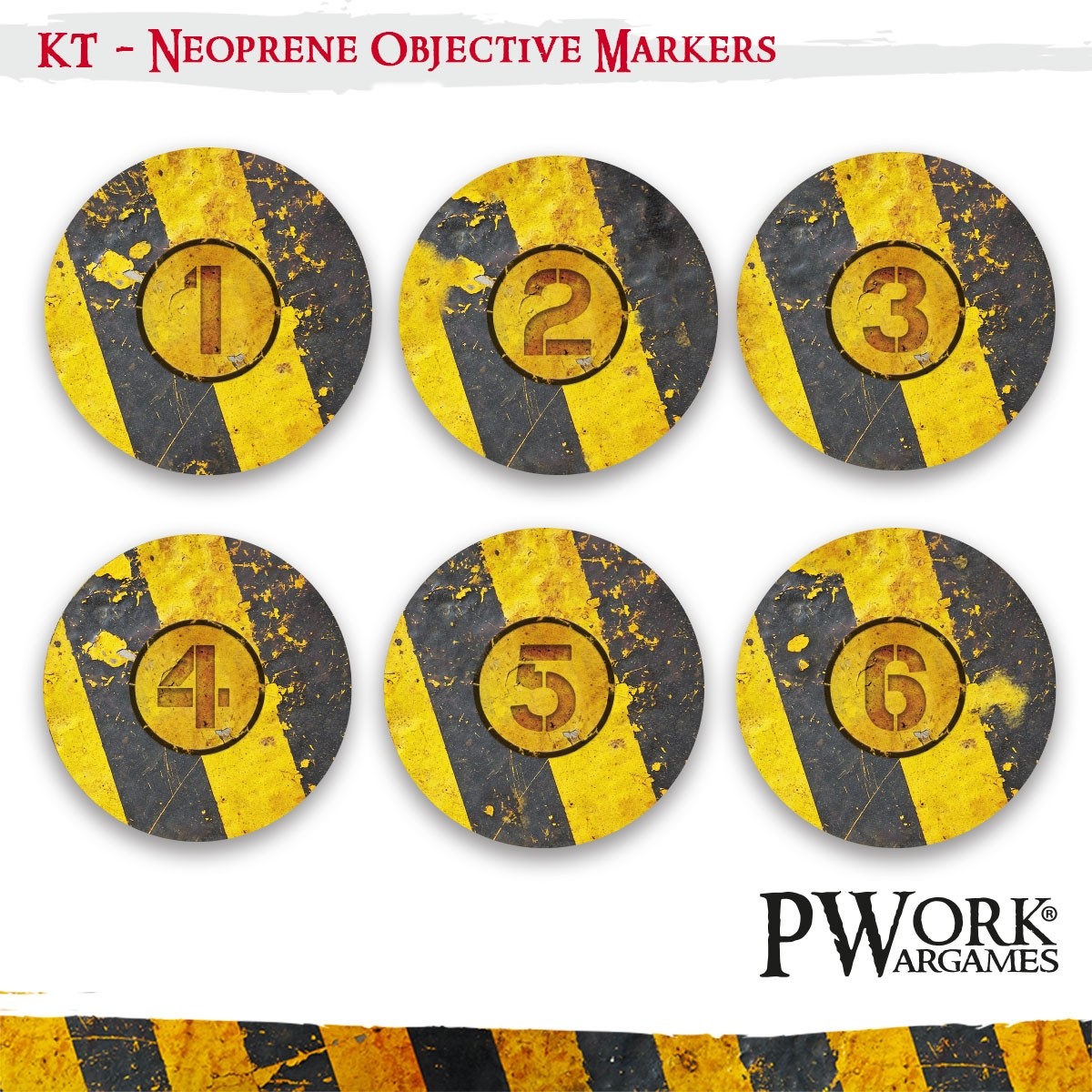 PWork - Danger Zone - KILL TEAM Neoprene Objective Markers