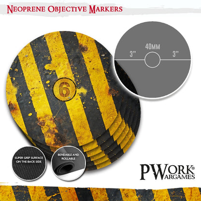 PWork - Danger Zone - WH40K Neoprene Objective Markers