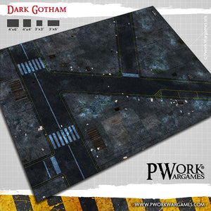PWork - Dark Gotham - Wargames Terrain Mat - 3X4'