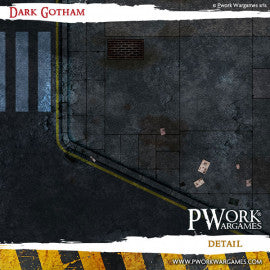PWork - Dark Gotham - Wargames Terrain Mat - 3X3'