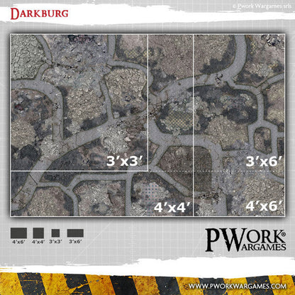 PWork - Darkburg - Wargames Terrain Mat - 4X4'