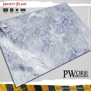 PWork - Frosty Plain - Wargames Terrain Mat - 44X90