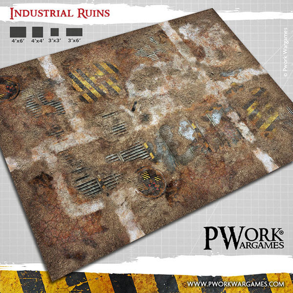 PWork - Industrial Ruins - Wargames Terrain Mat - 44X60