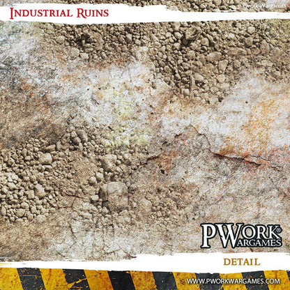 PWork - Industrial Ruins - Wargames Terrain Mat - 3X6'
