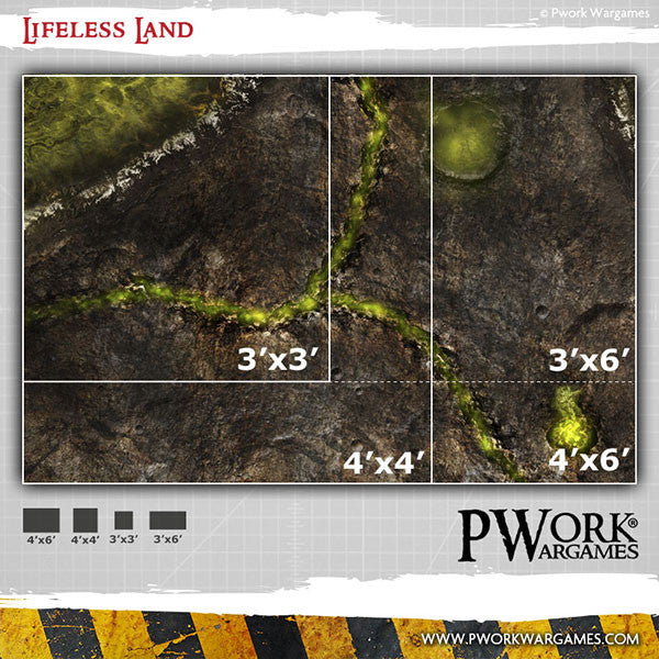 PWork - Lifeless Land - Wargames Terrain Mat - 22X30"
