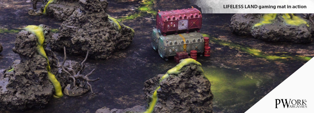 PWork - Lifeless Land - Wargames Terrain Mat - 4X4'