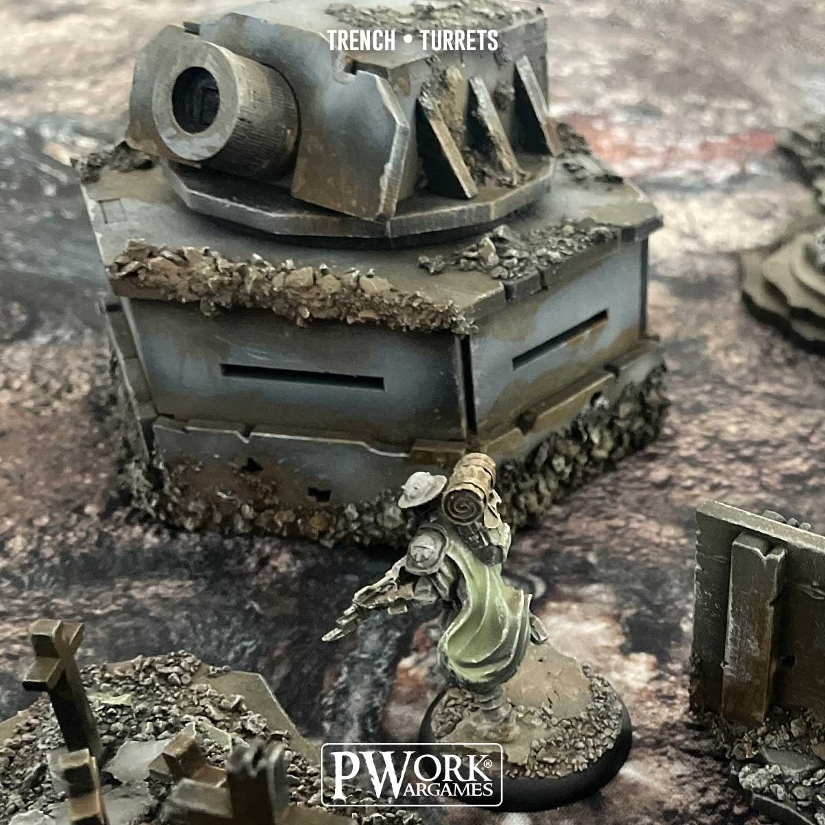 PWork - Trench Turrets - MDF Terrain Scenery