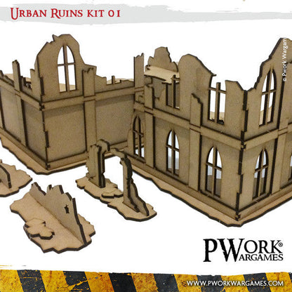 PWork - Urban Ruins 01 - MDF Terrain Scenery