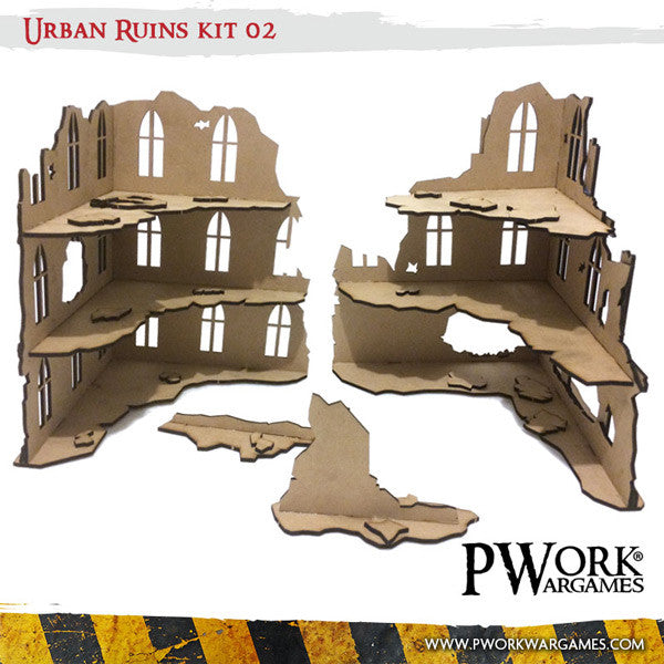 PWork - Urban Ruins 02 - MDF Terrain Scenery