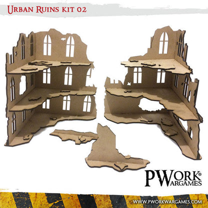 PWork - Urban Ruins 02 - MDF Terrain Scenery