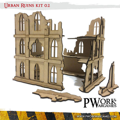PWork - Urban Ruins 02 - MDF Terrain Scenery