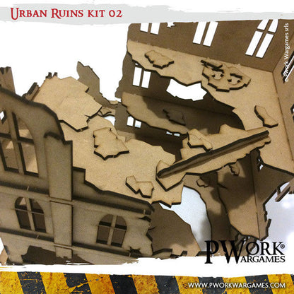 PWork - Urban Ruins 02 - MDF Terrain Scenery