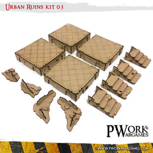 PWork - Urban Ruins 03 - MDF Terrain Scenery