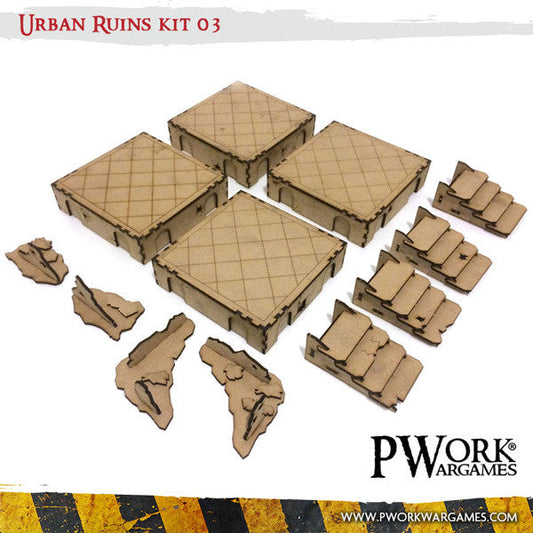 PWork - Urban Ruins 03 - MDF Terrain Scenery