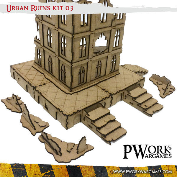 PWork - Urban Ruins 03 - MDF Terrain Scenery