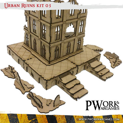 PWork - Urban Ruins 03 - MDF Terrain Scenery