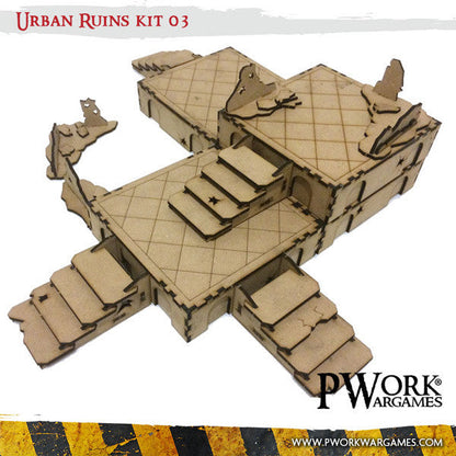 PWork - Urban Ruins 03 - MDF Terrain Scenery