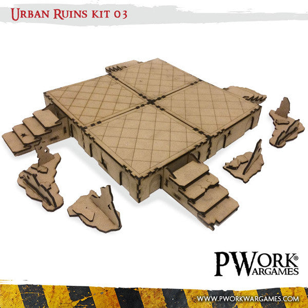 PWork - Urban Ruins 03 - MDF Terrain Scenery