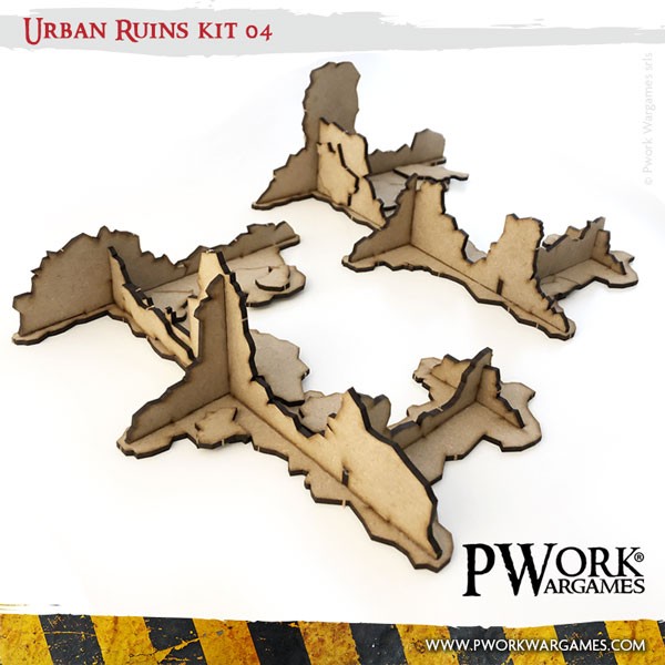 PWork - Urban Ruins 04 - MDF Terrain Scenery