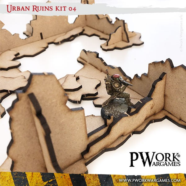 PWork - Urban Ruins 04 - MDF Terrain Scenery