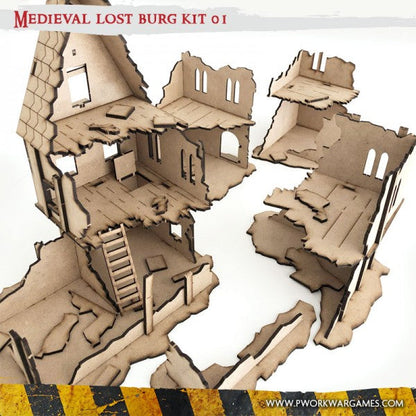 PWork - Medieval Lost Burg 01 - MDF Terrain Scenery