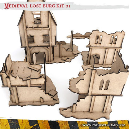 PWork - Medieval Lost Burg 01 - MDF Terrain Scenery