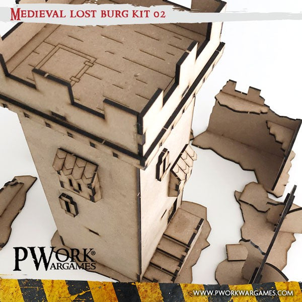 PWork - Medieval Lost Burg 02 - MDF Terrain Scenery