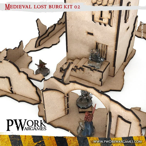 PWork - Medieval Lost Burg 02 - MDF Terrain Scenery