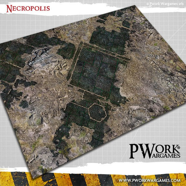PWork - Necropolis - Wargames Terrain Mat - 44X90