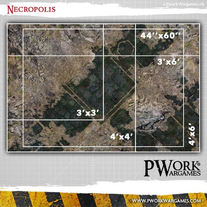 PWork - Necropolis - Wargames Terrain Mat - 44X30"