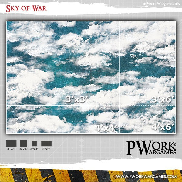PWork - Sky of War - Wargames Terrain Mat - 3X6'