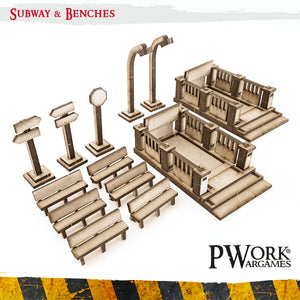 PWork - Subway & Benches - MDF Terrain Scenery