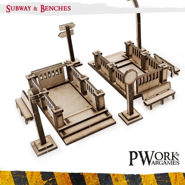 PWork - Subway & Benches - MDF Terrain Scenery