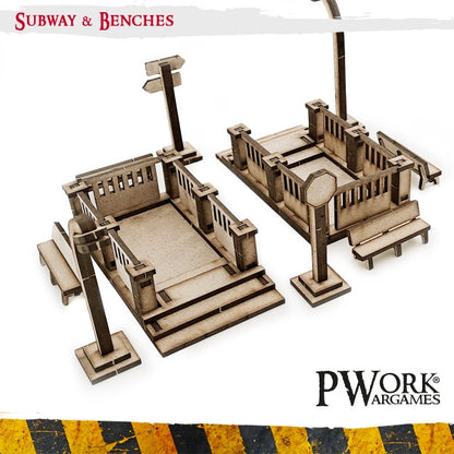 PWork - Subway & Benches - MDF Terrain Scenery