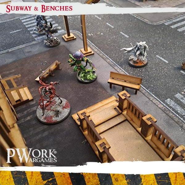 PWork - Subway & Benches - MDF Terrain Scenery