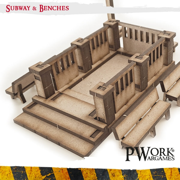 PWork - Subway & Benches - MDF Terrain Scenery