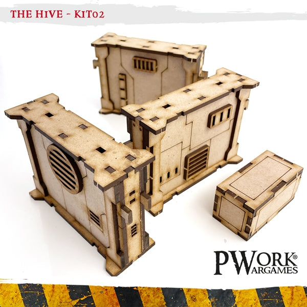 PWork - The Hive 02 - Large Walls - MDF Terrain Scenery