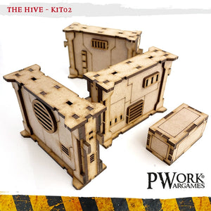 PWork - The Hive 02 - Large Walls - MDF Terrain Scenery