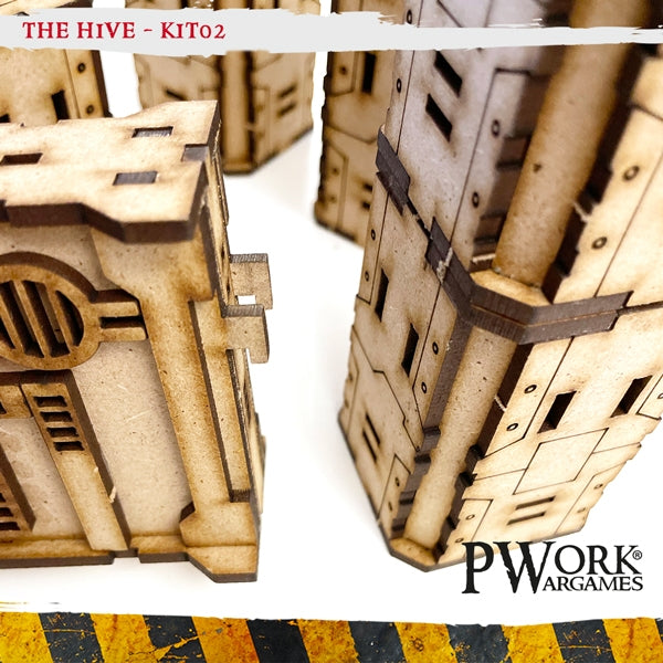 PWork - The Hive 02 - Large Walls - MDF Terrain Scenery