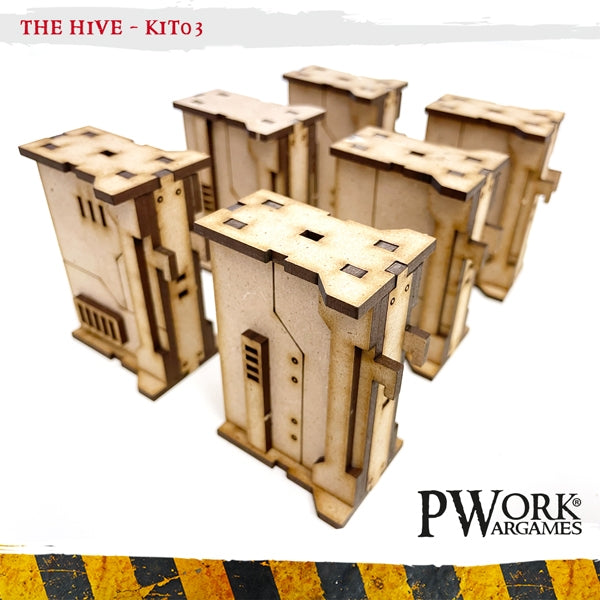 PWork - The Hive 03 - Small Walls - MDF Terrain Scenery